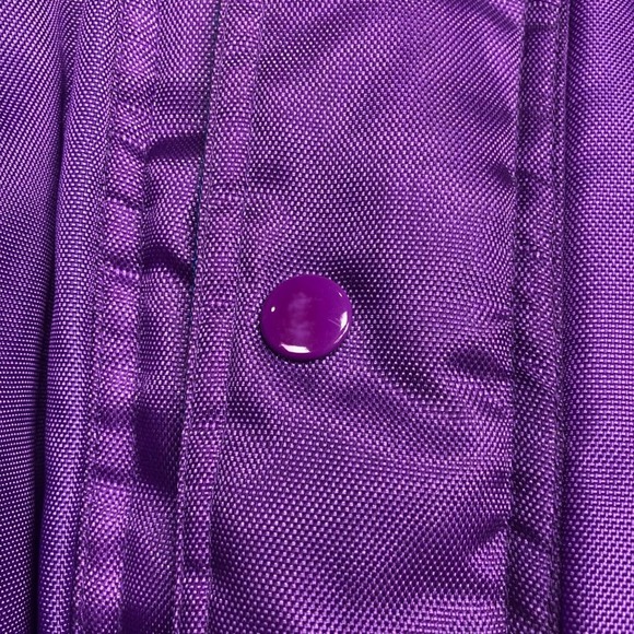 Vintage 1990s Women's Bomber Jacket Winter Puffer Coat Purple Size Large - Picture 3 of 7
